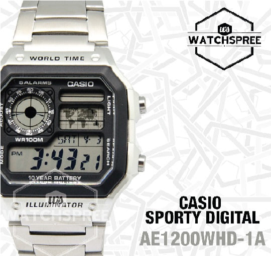 Casio Men's AE1200WHD-1A Stainless Steel Digital Watch